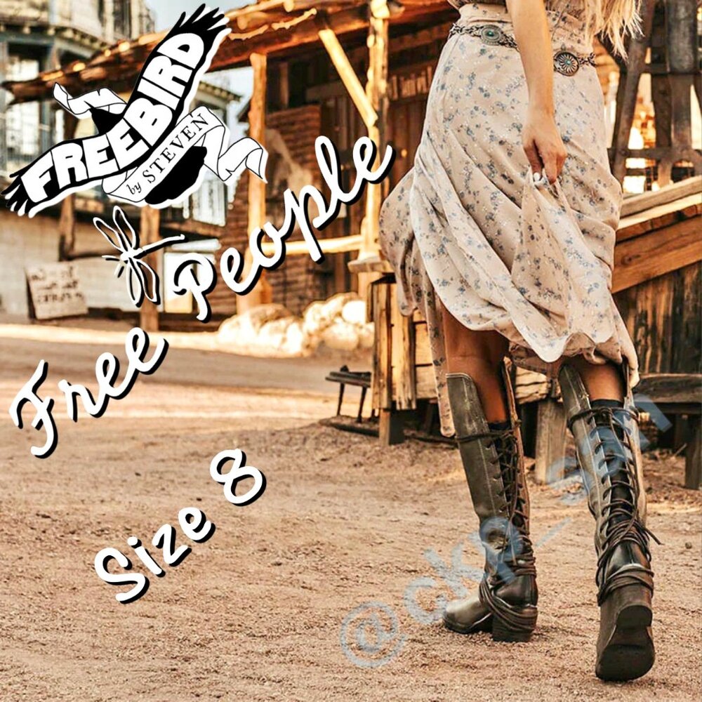 Free People x Freebird by Steven Tall Boot Coal Sz 8